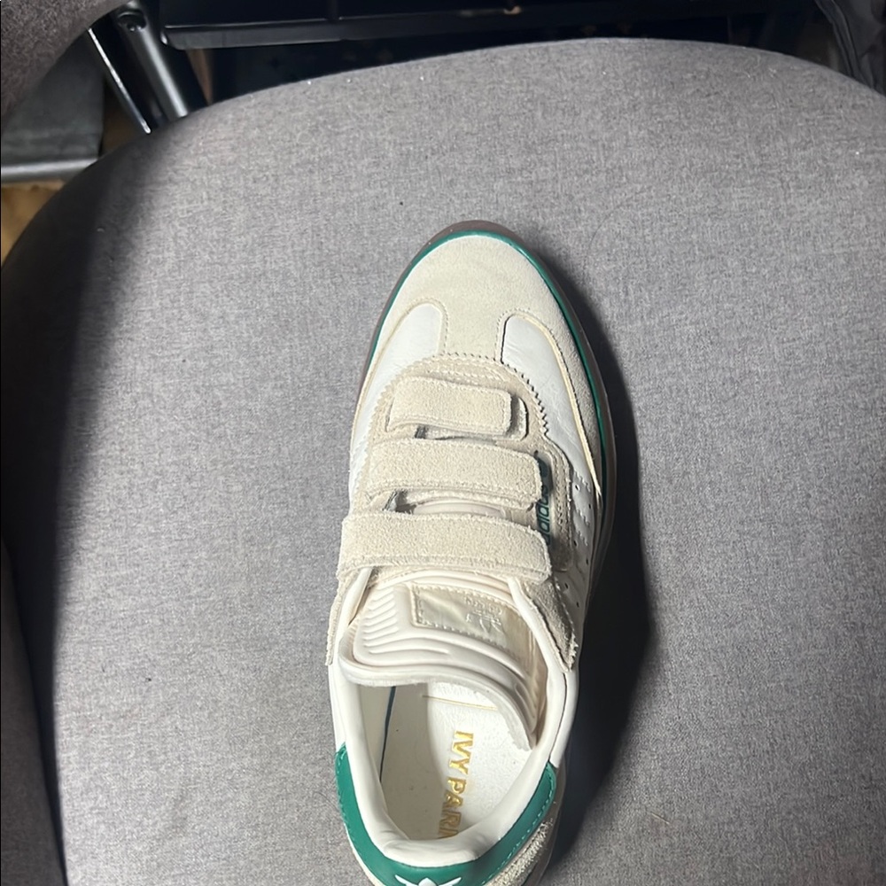 Adidas Cream and Green Sneakers